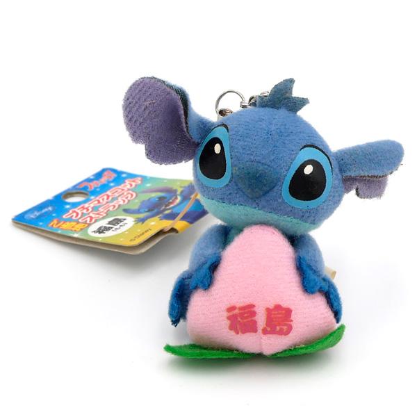 レア 福島 限定 プチ桃 ストラップ Disney（ディズニー） 福島限定 スティッチ もも プチマスコット