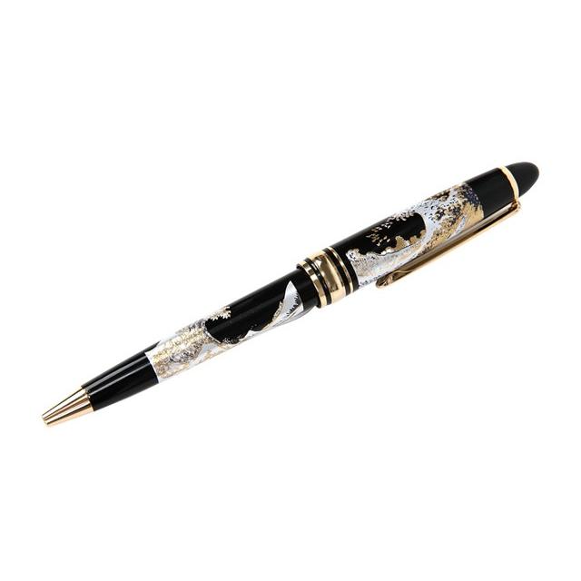 蒔絵高級ボールペン北斎 神奈川沖浪裏（木箱入り） : 日本のおみやげ