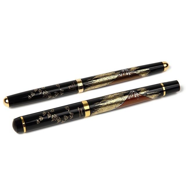 漆芸万年筆&ボールペンセット 赤富士_1