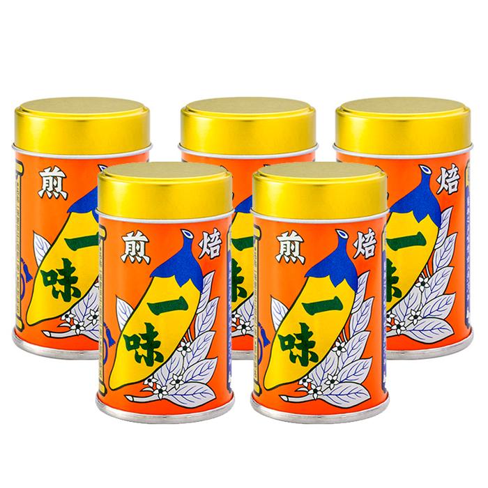八幡屋礒五郎焙煎一味唐辛子缶12g×5缶（信州長野のお土産 善光寺八幡屋