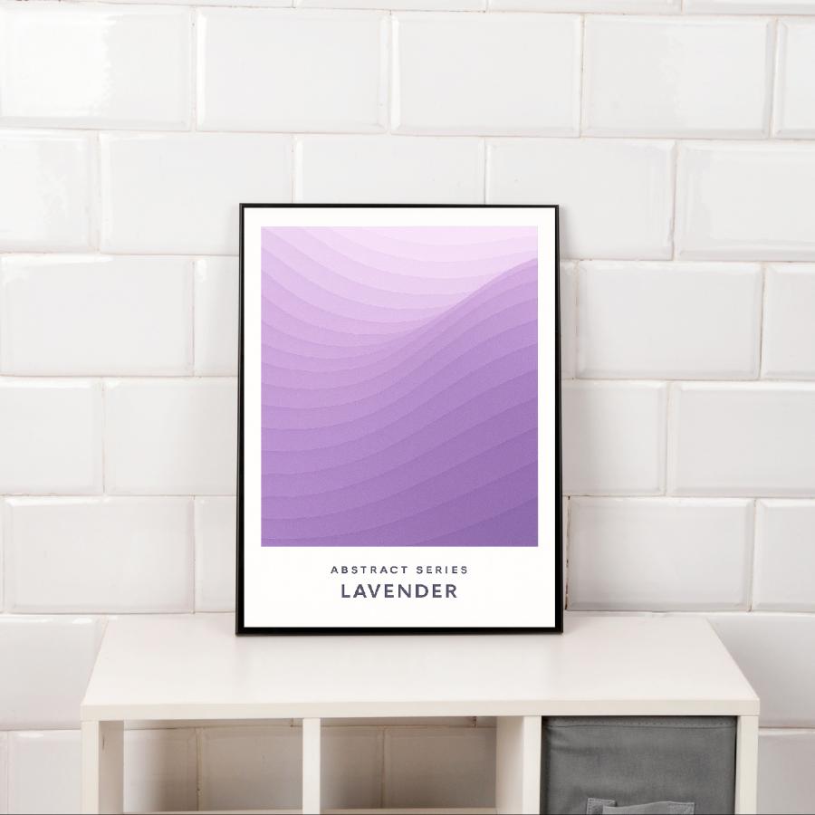 ウェーブ ラベンダー アート インテリア パネル キャンパス イラスト