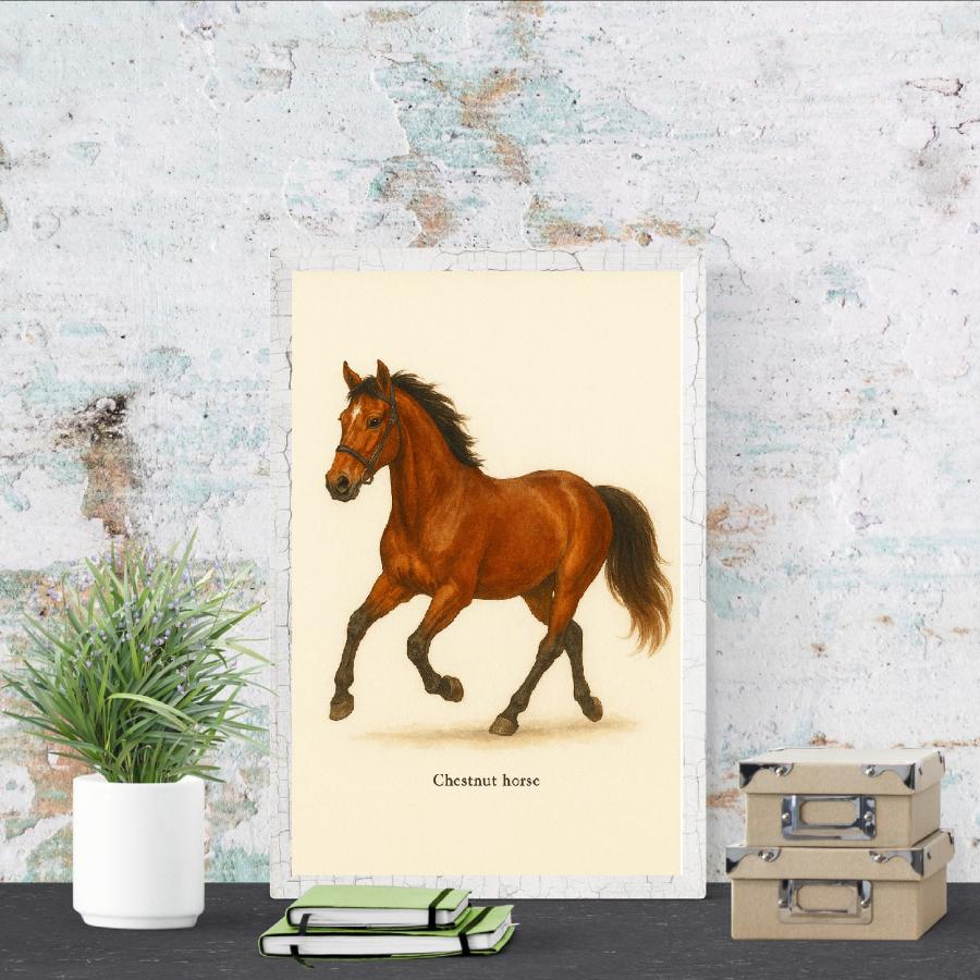馬 Horse ポスター アート インテリア パネル キャンパス イラスト