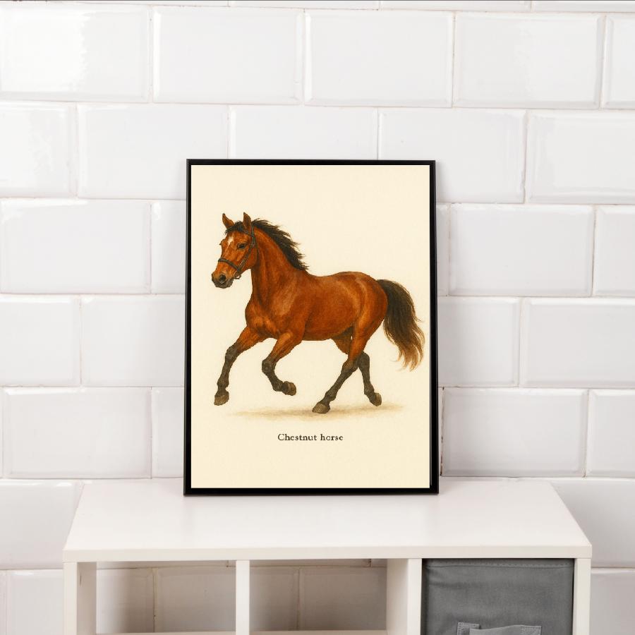 馬 Horse ポスター アート インテリア パネル キャンパス イラスト