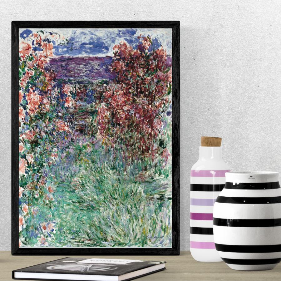 クロード モネ 薔薇の間の家 ポスター アート インテリア パネル
