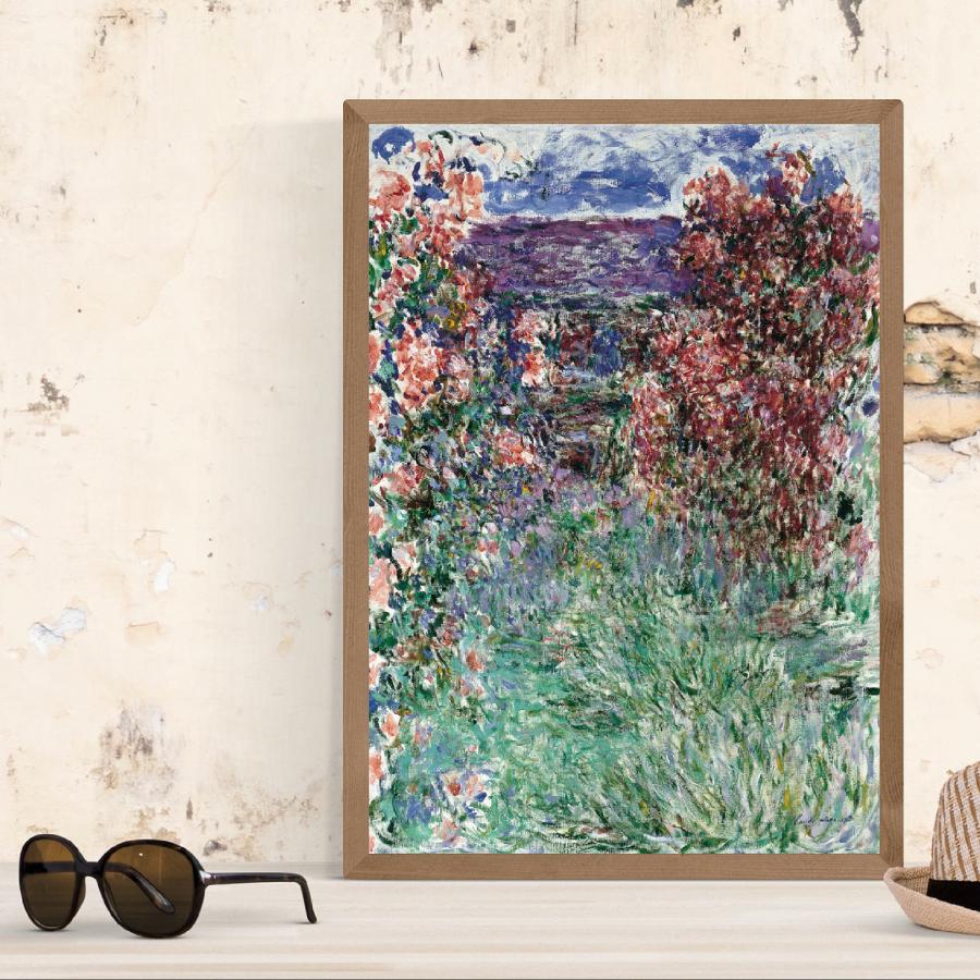 クロード モネ 薔薇の間の家 ポスター アート インテリア パネル