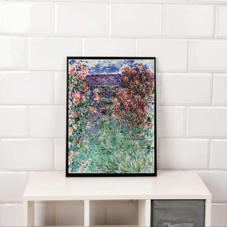 クロード モネ 薔薇の間の家 ポスター アート インテリア パネル
