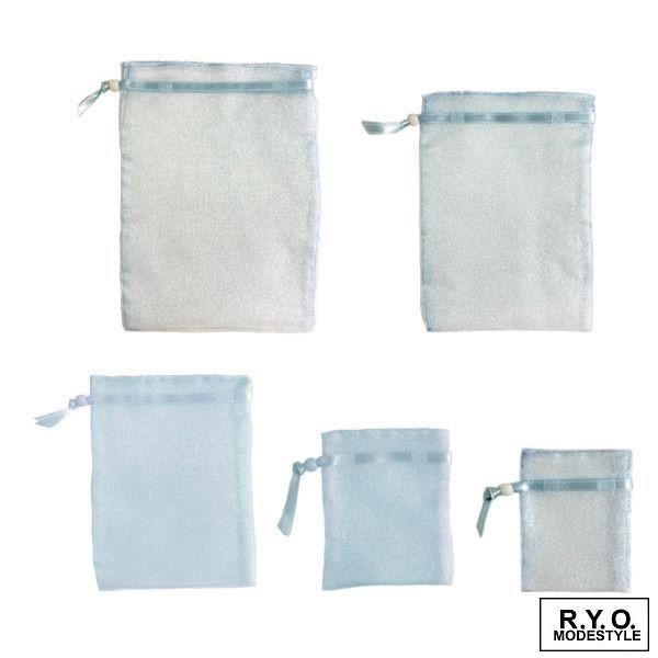 オーガンジーポーチ 巾着 Lサイズ 10枚 OEM可能 W125xH175mm : R.Y.O.