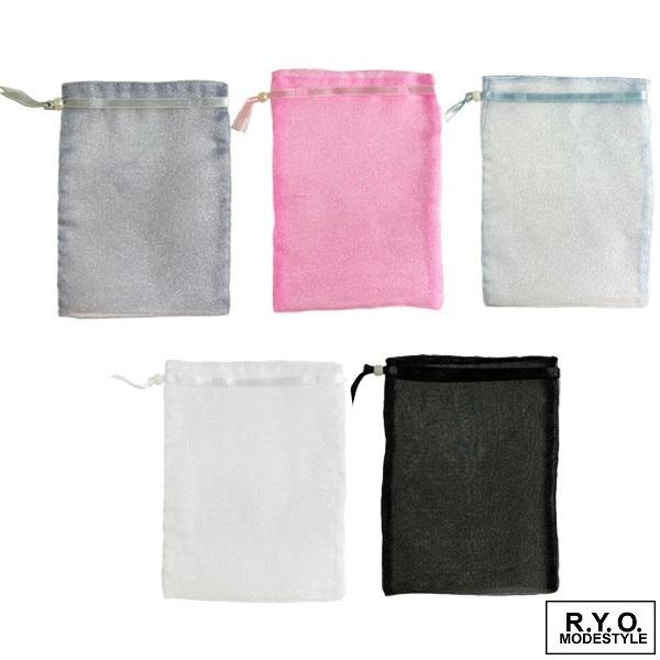 オーガンジーポーチ 巾着 LLサイズ 100枚 OEM可能 W150xH200mm  