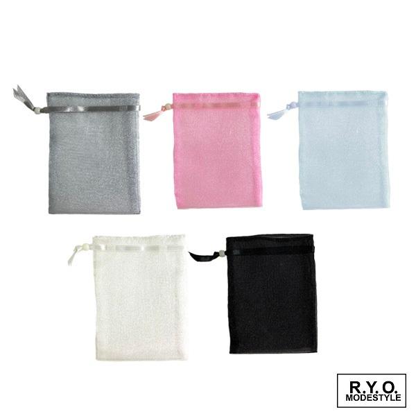 オーガンジーポーチ　巾着　Mサイズ 50枚 OEM可能　W115xH150mm オーガンジーポーチ 巾着 Mサイズ 50枚 OEM可能 W115xH150mm : R.Y.O.