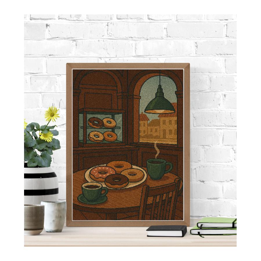 ドーナッツカフェ ポスター レトロ 可愛い アート インテリア パネル