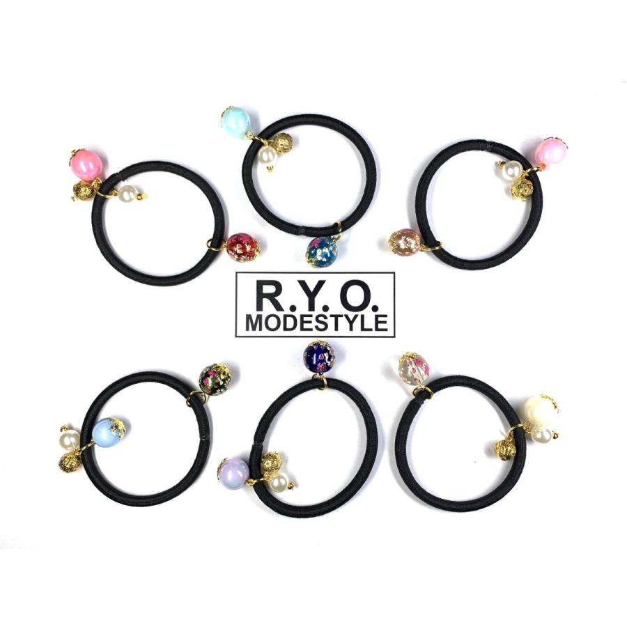 和玉 転写玉 桜 ヘアゴム 日本製 アクセサリー 和物 お土産 : R.Y.O.