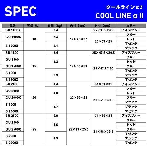 ダイワ(DAIWA) クーラーボックス クールラインα2 SU1000X アイスブルー 釣り 小型 10リットル 