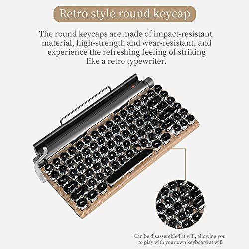 タイプライター型 レトロ メカニカルキーボード LEDバックライト 83
