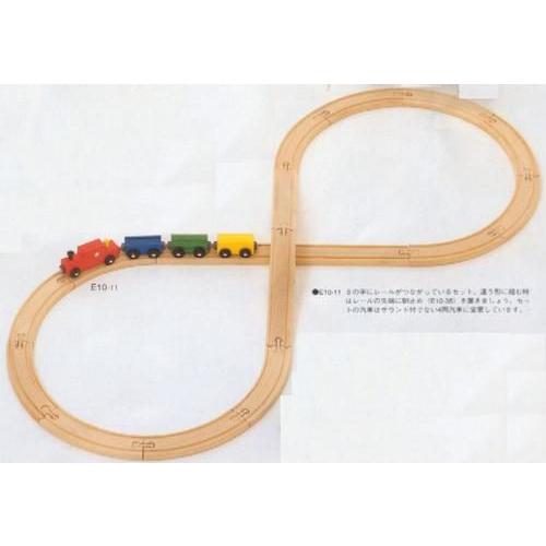 木のおもちゃ 木製 知育玩具 MICKI・汽車・8の字セット（ミッキィ社