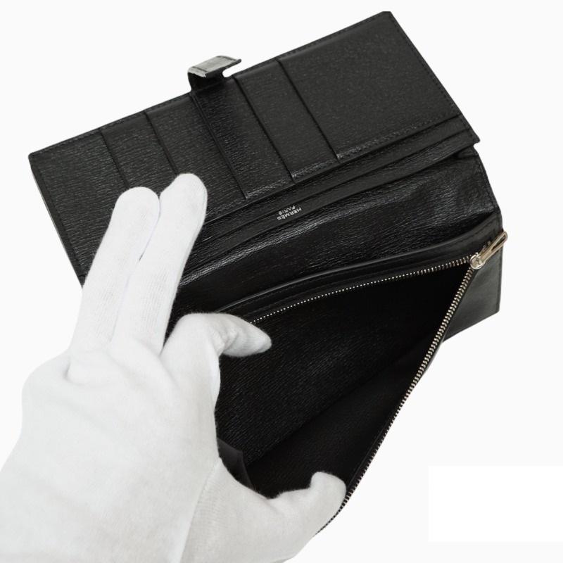 全商品オープニング価格 特別価格 262 エルメス ノワール ブラック 黒 ウォレット 長財布 財布 クロコダイル ベアンスフレ Hermes 長 財布 Demolition Training