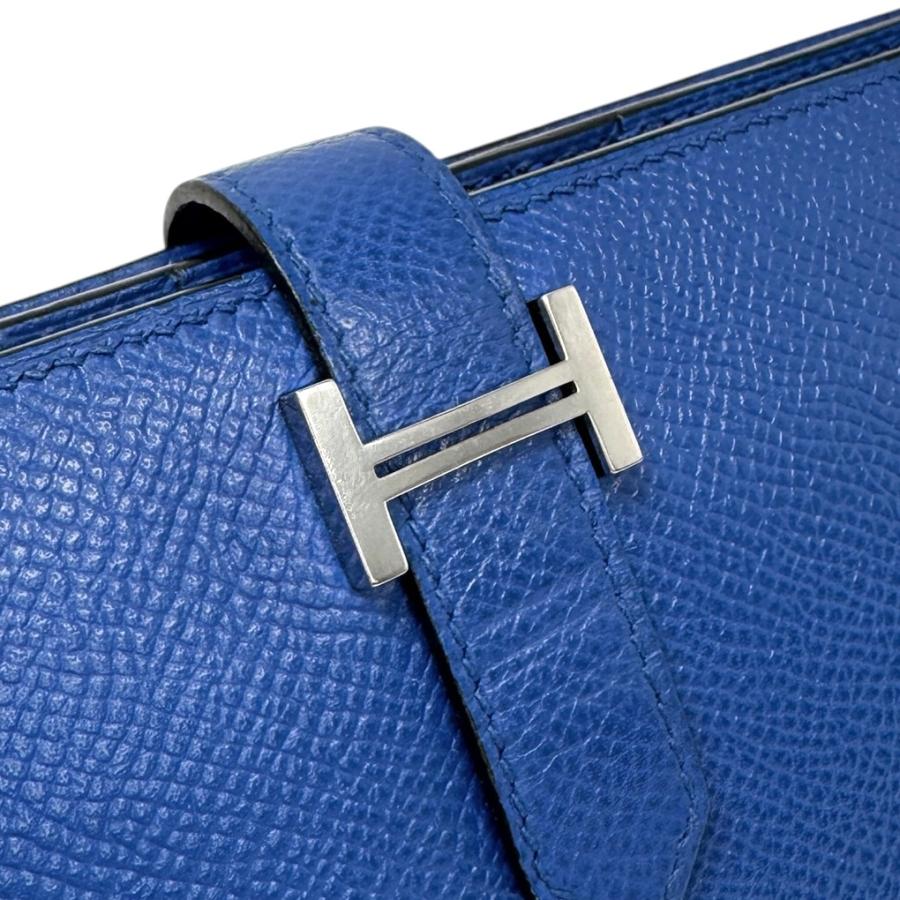希少カラー✨　HERMES エルメス　べアンスフレ　ブルー　水色　長財布 本日限定‼︎HERMESエルメス ベアン 水色 ブルー シルバー金具長