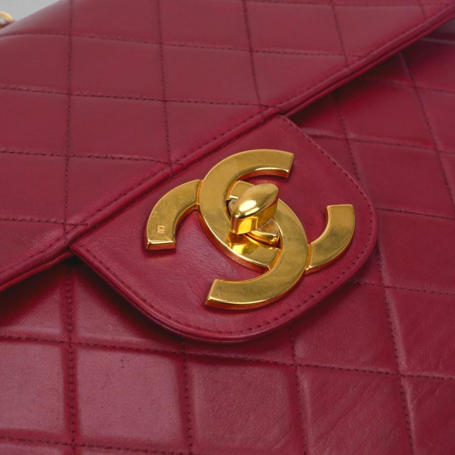 シャネル CHANEL マトラッセ マトラッセ30 デカマトラッセ デカマト バッグ ショルダーバッグ ラムスキン レッド Red 赤