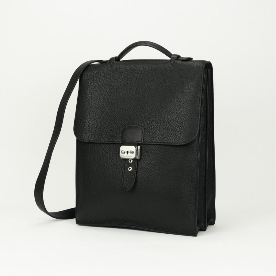 未使用保管品 エルメス サック アデペッシュ29 レザー ショルダーバッグ 黒 HERMES エルメス サックアデペッシュ29 ブランドオフ レザー