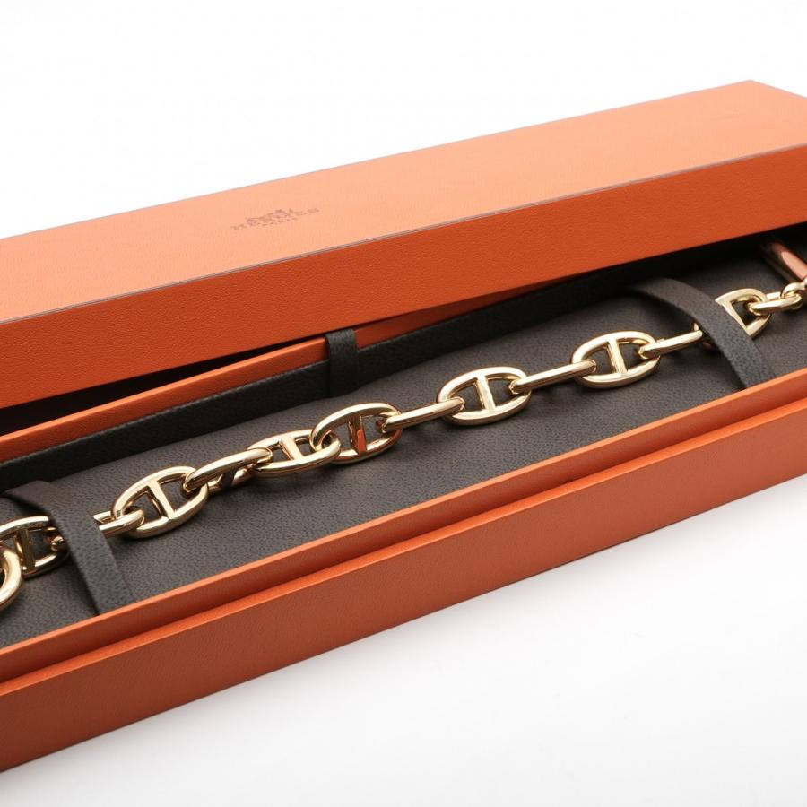 【未使用】HERMES:アフリカ２枚・シェーヌダンクル1枚 計3枚セット HERMES（エルメス） シェーヌダンクル ブレスレット バングル カフ 750