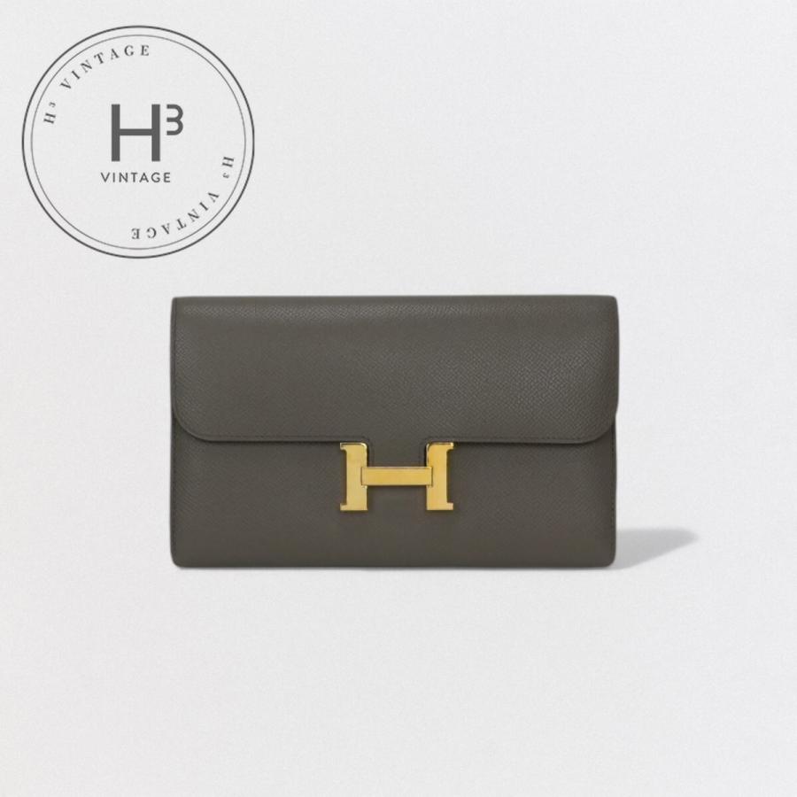 エルメス HERMES コンスタンスロング コンスタンス ロング 財布 長財布 ロングウォレット エプソン エタン グレー シルバー金具 ヴォーエプソン HERMES（エルメス） コンスタンスロング コンスタンス ロング 財布 長