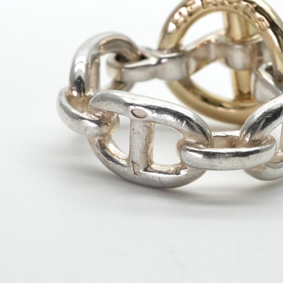 HERMES シェーヌダンクル コンビ リング 925 750 HERMES シェーヌダンクル コンビ リング シルバー イエロー