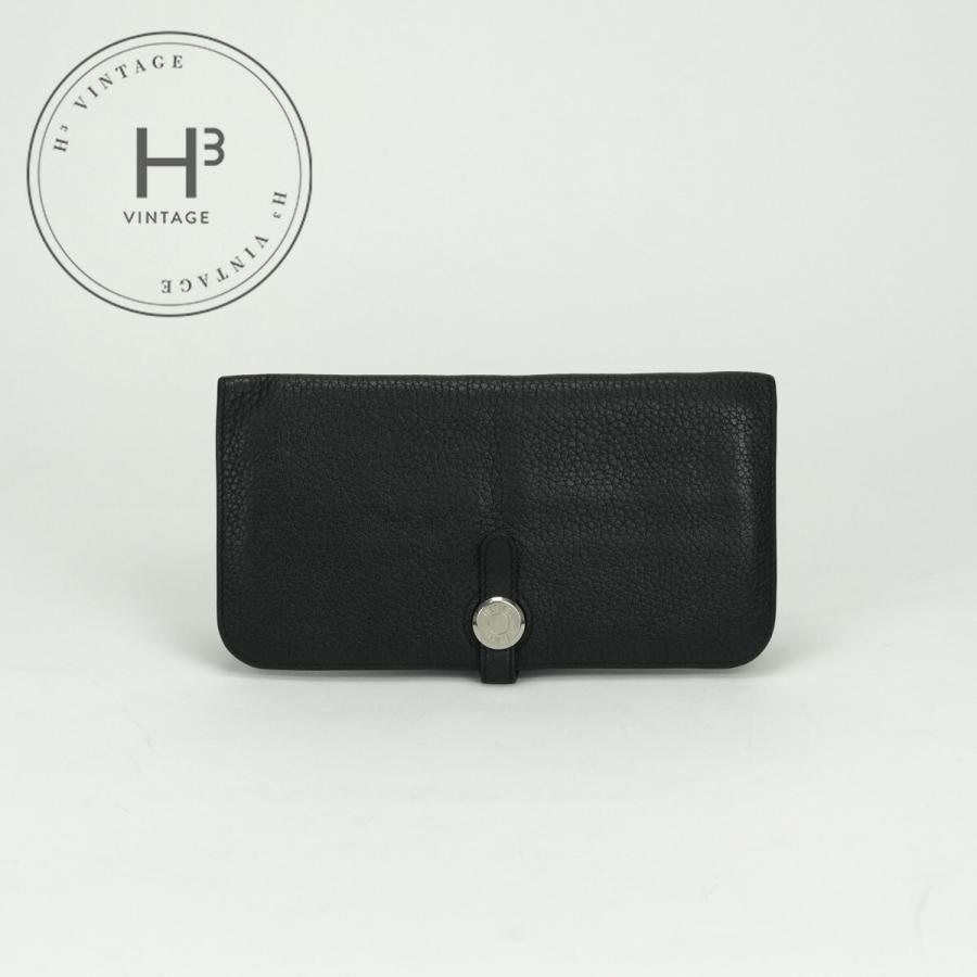 HERMES ドゴンロング ブラック トゴ シルバー金具 正規品 長財布