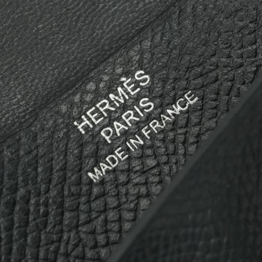 【べアン ミニ】HERMES エルメス シルバー金具 ブラック ノアール 財布 HERMES（エルメス） ベアンミニ ベアン ミニ 財布 二つ折り財布 ミニ