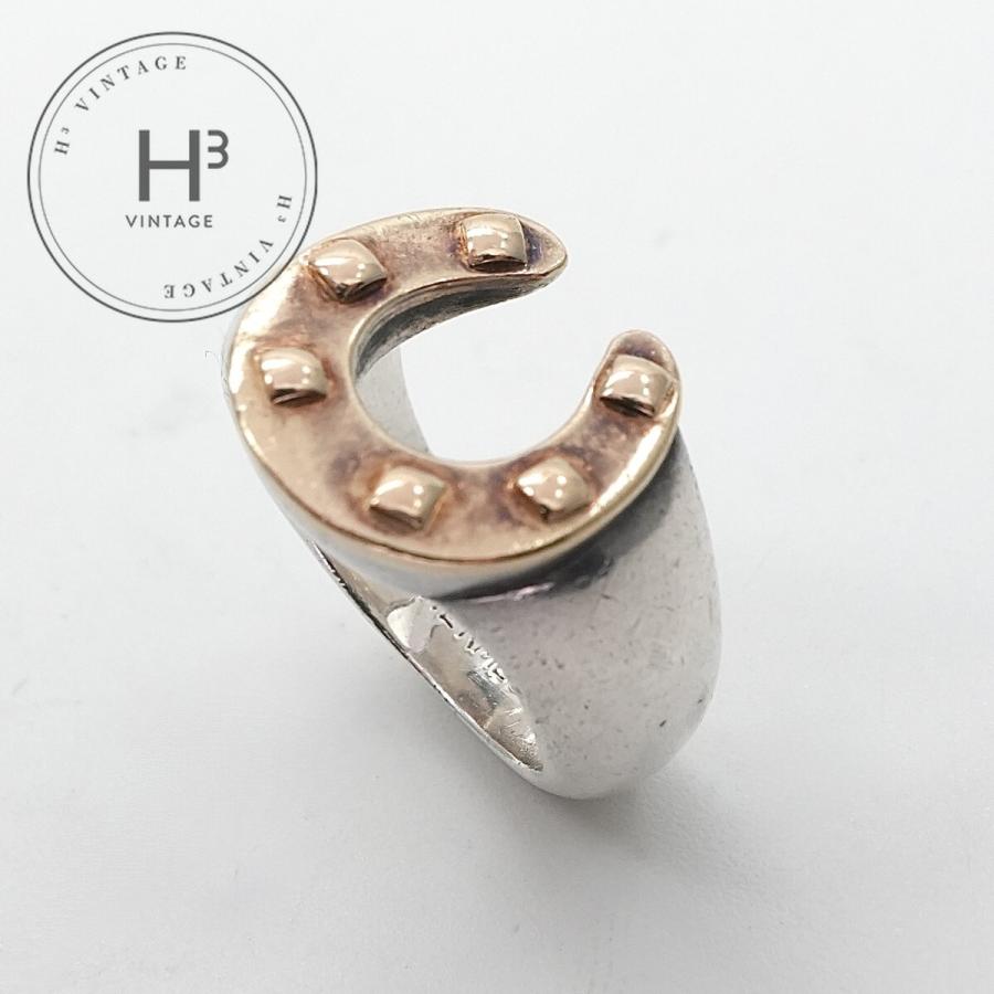 エルメス ホースシューリング シルバー925 ヴィンテージ HERMES（エルメス） ホースシュー リング 指輪 925/750 シルバー 金銀