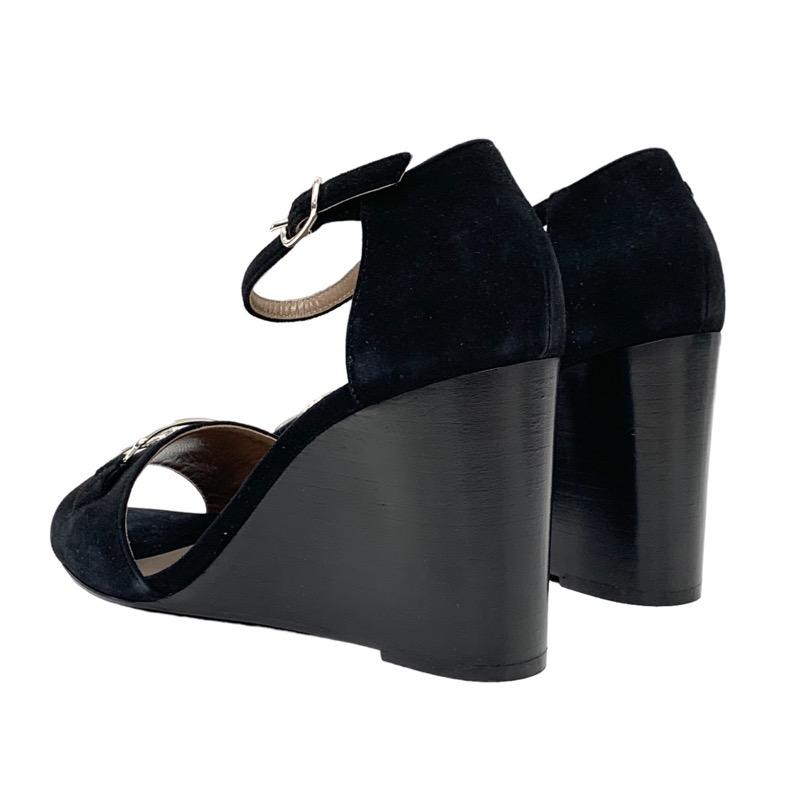 エルメス スエード ホース ウェッジソール サンダル ブラック エルメス スエード ホース ウェッジソール サンダル ブラック