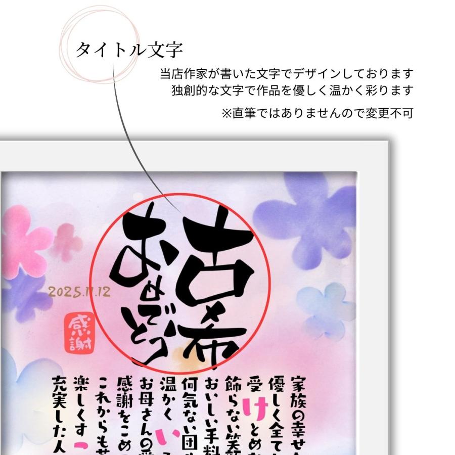 古希祝い こころほっとポエム【お一人様用】 古希 70歳 誕生日 お祝い