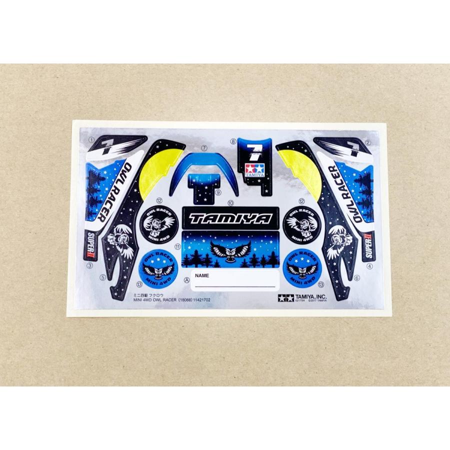 ミニ四駆 ミニ四駆フクロウ ステッカー レーサーミニ四駆18088