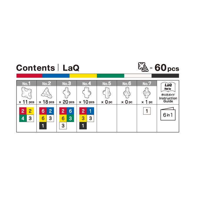 LaQ（ラキュー） ベーシック001 体験パック（平面） 60ピース