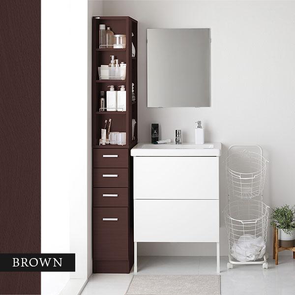 幅25cm◆隙間収納ラック ホワイトおしゃれ 高品質な組立家具 引き出し扉付き 隙間収納ラック 幅25cm ホワイト キッチン収納 洗面所収納 多段