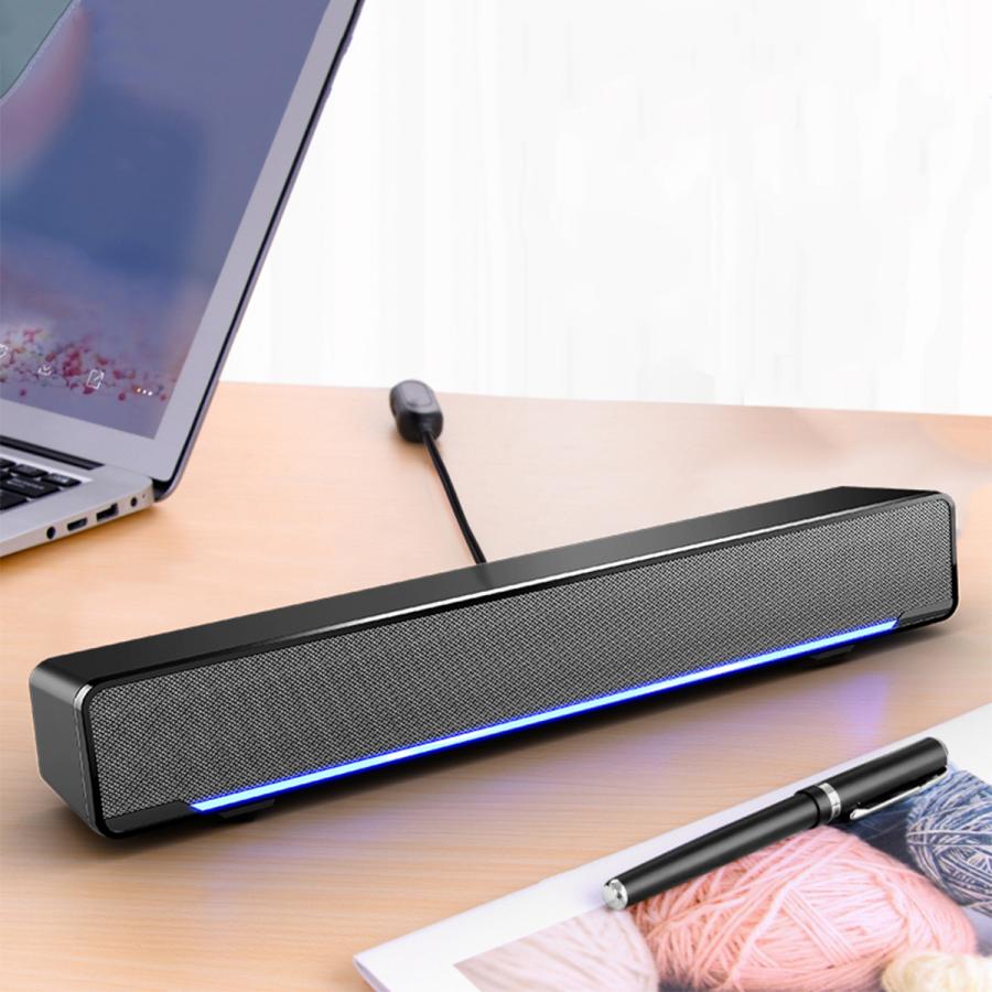 スピーカー サウンドバー pc テレビ 手元 有線 小型 usb 3.5mm 高音質