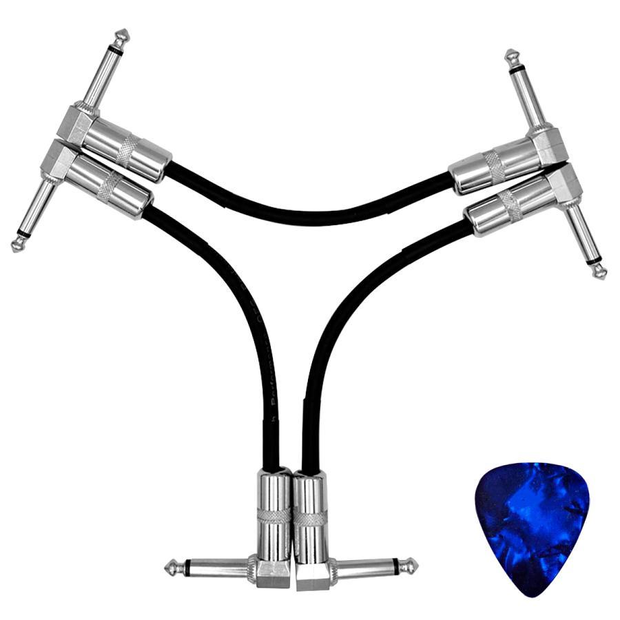 3本セットパッチケーブル OTOYELL 15cm ピック ブラック エフェクター コンパクト ギター ベース シンセサイザー L-L型 プラグ 短い オス 国内正規品 ミニ 安い | 