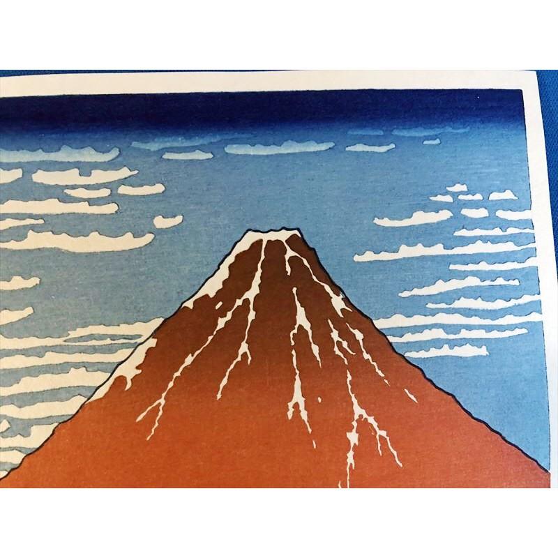 額付き 凱風快晴 赤富士 葛飾北斎 富嶽三十六景 アダチ版画 浮世絵