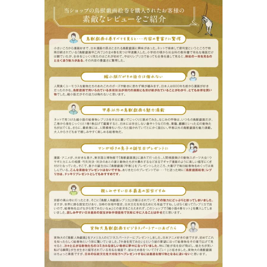 縮小絵巻物 全4巻 セット 絵巻物 全巻 鳥獣戯画 鳥獣人物戯画 国宝