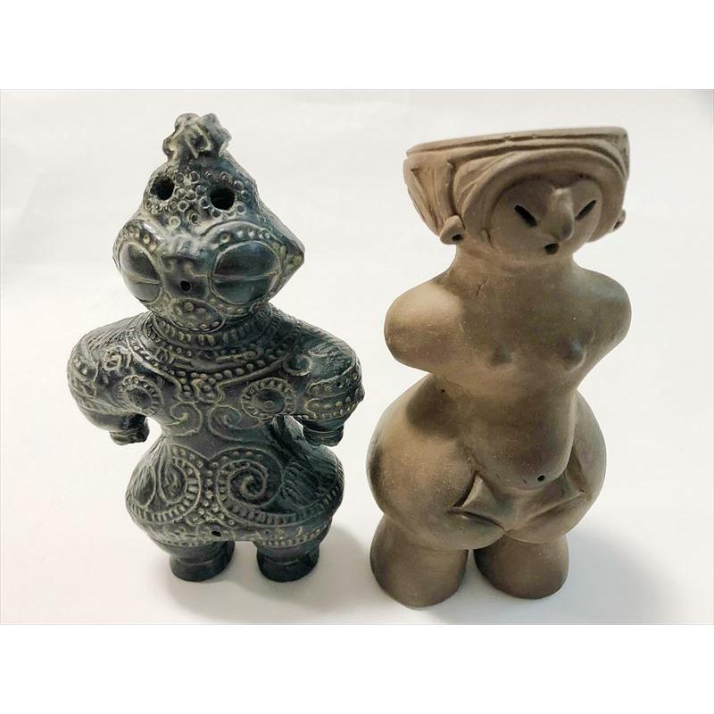遮光器土偶置物2対セット