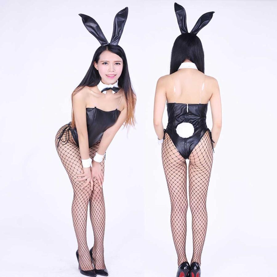 フェイクレザー バニーガール衣装 網タイツ付きセット 男性着用可 Sr36set L おもしろ倶楽部 通販 Yahoo ショッピング
