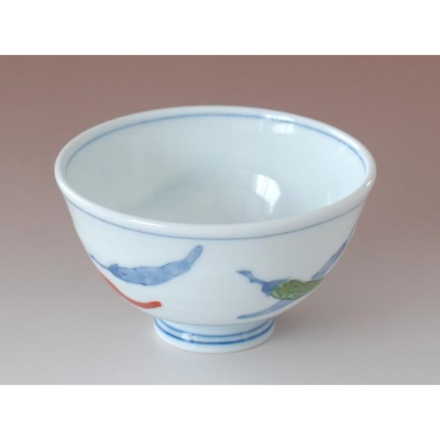 錦とうがらし 茶碗 / 食器 ご飯茶碗 飯碗 中平 唐辛子柄 上絵 転写