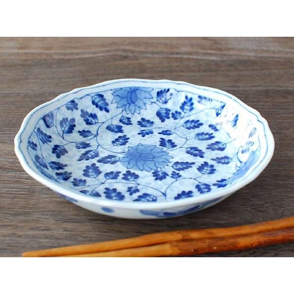 藍唐草 50深皿 藍凛堂 / 食器 和皿 中皿 取り皿 深皿 藍色 染付 美濃焼