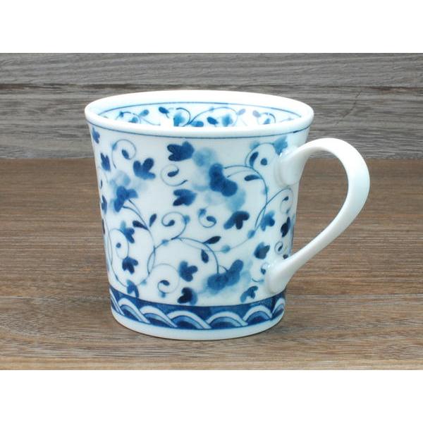 小花唐草 マグカップ 藍凛堂 / 食器 軽量マグ うすかる 白磁 約320cc