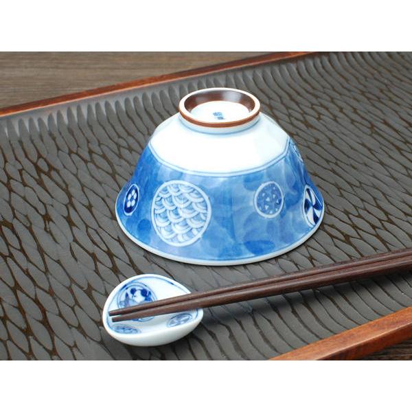 濃丸紋 ソギ茶碗 / 藍凛堂 食器 ご飯茶碗 中平 飯碗 染付 美濃焼