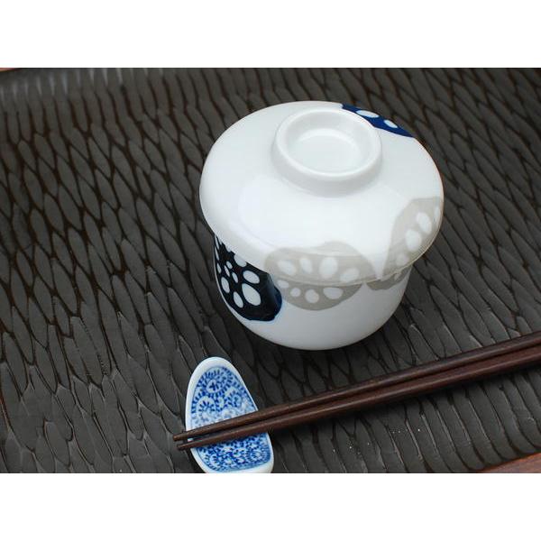 れんこん（青） むし碗 / 食器 茶碗蒸し 蒸碗 蓋物 デザートカップ