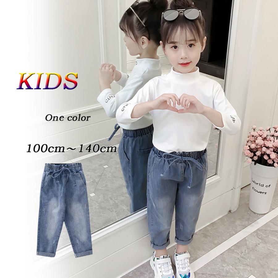 キッズデニムパンツ 可愛い 新作 韓国子供 女の子 ダメージ 長ズボン ファッション ジュニア Ns 1 Ikoraショップ 通販 Yahoo ショッピング