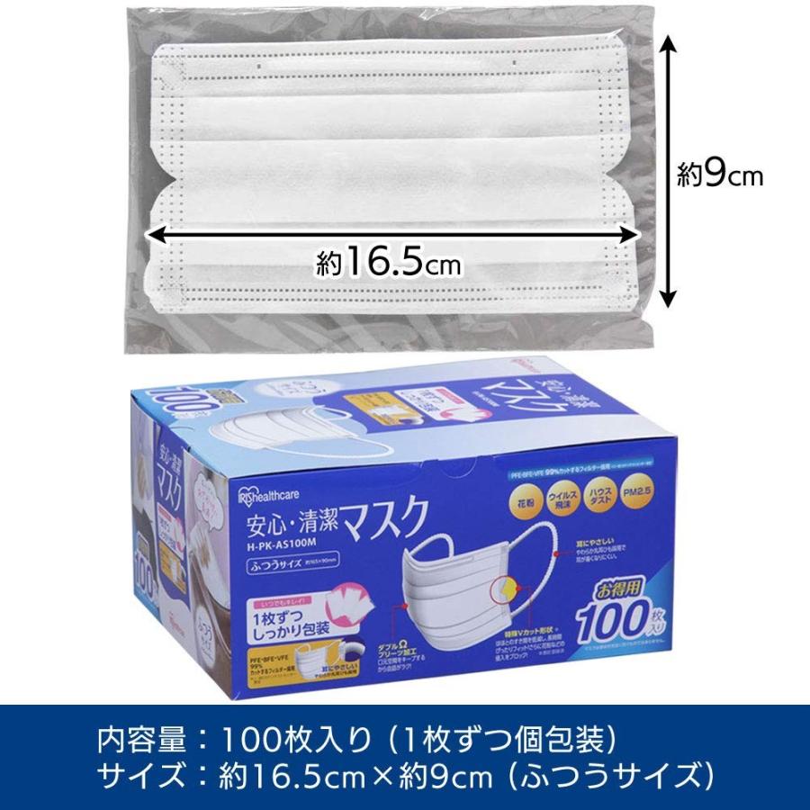 アイリスオーヤマ マスク ふつう 安心 清潔 100枚入 H Pk As100m Pm2