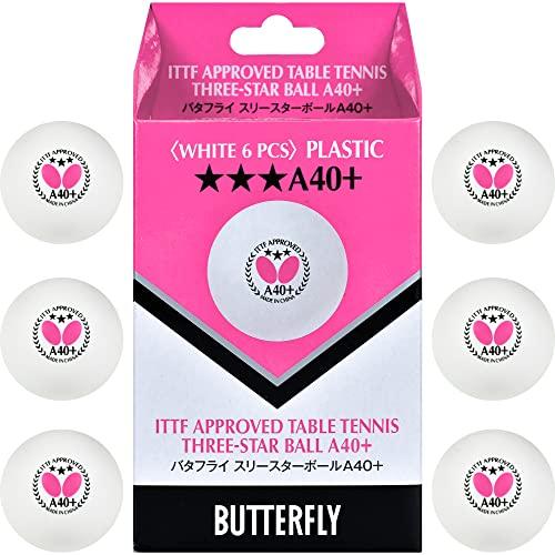 Butterfly(バタフライ) 卓球 ボール バタフライ スリースターボールA40+ ホワイト(270) 6個入り 9