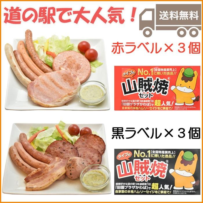 ライブの山賊焼 6個 ミックスセット 黒ラベル3個 赤ラベル3個 ミート