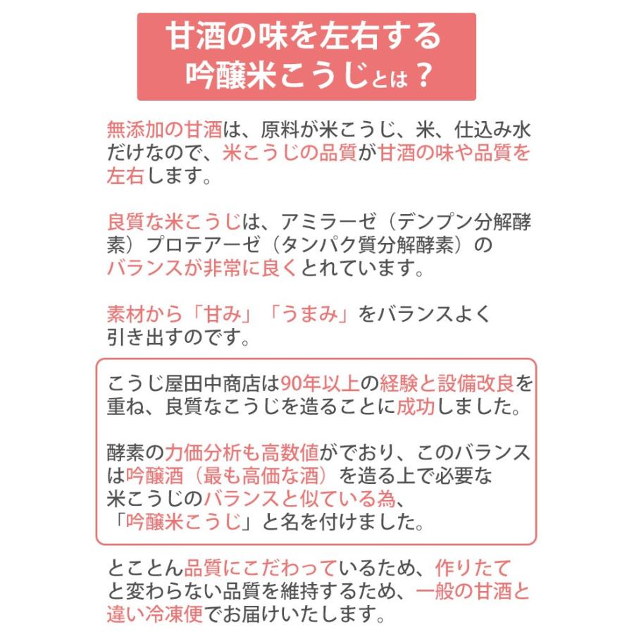 生甘酒 米麹 無添加 甘酒 500ｇ×3袋 約2倍希釈タイプ こうじ屋田中商店 のし対応可｜omotesando-club｜09