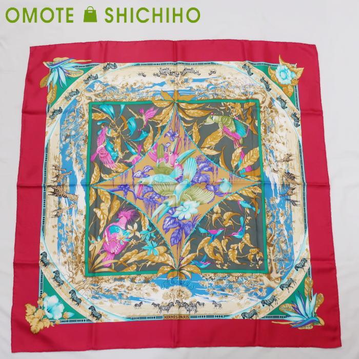 Hermes エルメス シルク スカーフ ピンク ショール カレ 90 レディース 美品 中古ａ ランク 送料無料 即納